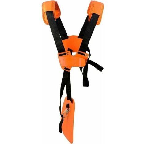 Harnais Débroussailleuse,Bandoulière Double,Harnais de Doudeuse,pour Débroussailleuse, Tronçonneuse et Tondeuse à Gazon Compatible avec Stihl FS, Taille-Bordures série km,Orange-Crezuo (1/4)