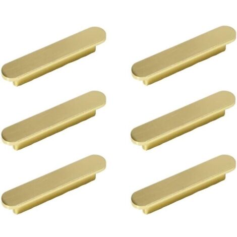 Lot de 6 poignées Or Poignee de Meuble Cuisine Laiton Brossé Or Entraxe 128mm-poignées de placard Poigné e Meuble-Crezuo (1/4)