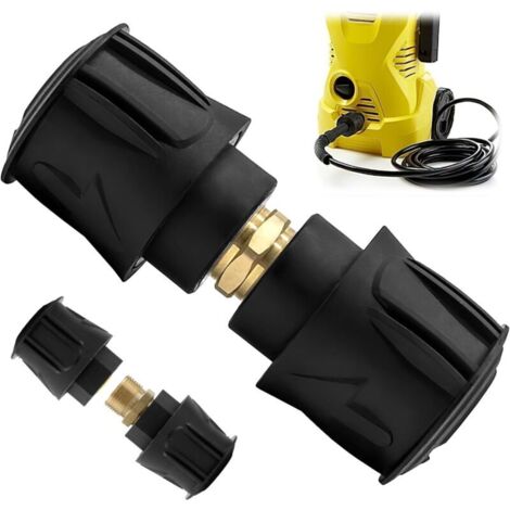 Adaptateurs De Raccordement Rapide Haute Pression Pour Nettoyeur Haute Pression Kärcher, Connecteurs De Tuyau Et Pistolet Compatibles Avec Karcher K2 K3 K4 K5 K6 K7, Lot De 2-Crezuo (1/4)
