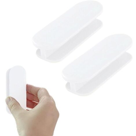 Poignée de Meuble Autocollante, Poignet De Porte Autocollante, 2 Pièces Poignée De Porte Extérieure, Poignet Ventouse Baie Vitrée, Poignées De Porte, Poignet De Porte Exterieur, Blanc-Crezuo (1/4)