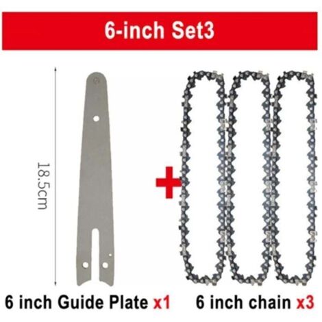 Guide de Chaîne Tronçonneuse 6 Pouces Lame Portable Mini Scie Électrique Élagage Jardin Bûcheronnage Accessoire-Crezuo (1/3)