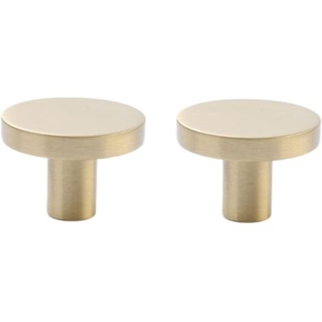 Lot de 2 poignées de tiroir en laiton pour armoire, tiroir, armoire, porte d'armoire, trou unique doré-Crezuo (1/5)
