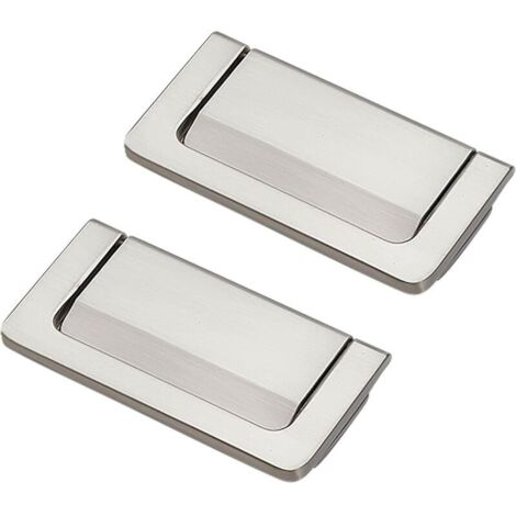 Poignée de porte coulissante adhésive, 2 poignées d'armoire anti-perforation, résistantes à l'humidité et à la rouille pour armoire, placard, tiroir (argent)-Crezuo (1/5)