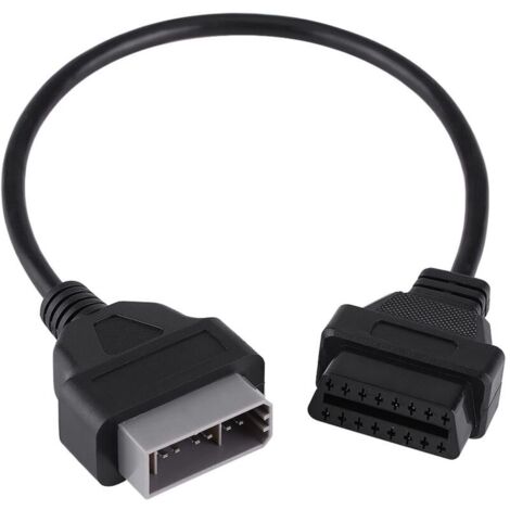 – Câble adaptateur OBD2 14 broches à 16 broches – Compatible Nissan – Longueur 40 cm – Plastique et métal-Crezuo (1/4)