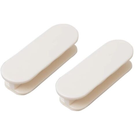 Lot de 2 blanc poignées de porte de balcon, poignées de porte, poignées de porte autocollantes, poignées d'armoire, porte de balcon, extérieur en plastique, poignée de meuble en verre-Crezuo (1/4)