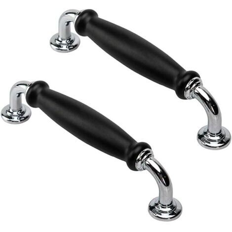 2 pièces 128mm Noir Vintage Boutons de Portes Placards poignées de portes Cabinet Tiroir Poignées Meuble Portes pour Placards Cuisine Tire Boutons Armoire Distance de Trou-Crezuo (1/4)