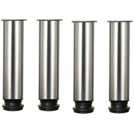 Lot de 4 pieds de meuble - Acier inoxydable - Réglables en hauteur de 25 cm - Idéal pour canapé, table, armoires-Crezuo (1/4)