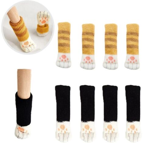 8pcs Meubles Jambes Housse de Chaussettes Mignon Cat Leg Design Haute élasticité antidérapant Tapis de Protection du Sol-Crezuo (1/4)
