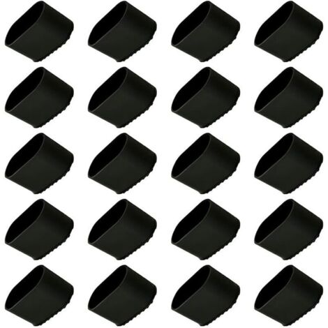 Capuchon de pied de chaise, 20 pièces Protection de pied de chaise, protection de sol, embouts de pied, pied de chaise en plastique, protection de sol, capuchon de protection 40x20 mm pour tubes ovale (1/4)