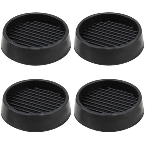 Lot de 4 pieds de meubles en caoutchouc antidérapants, butées de lit, protège-pieds de table et de chaise (5x5 cm, noir)-Crezuo (1/4)