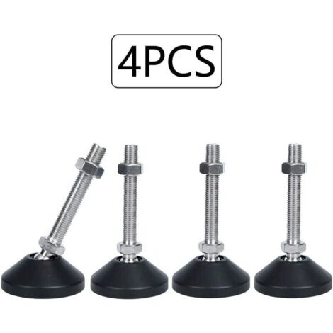 Pieds de meuble réglables en hauteur, vis de réglage antidérapantes M8 × 50 mm, inclinaison maximale de 20°, nivellement pour machine à meubles, 4 pièces-Crezuo (1/5)