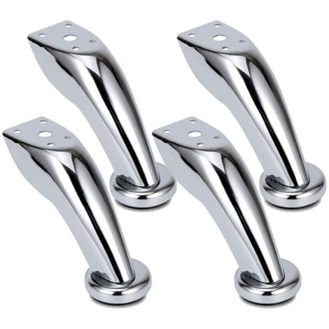 4 pièces pieds de meubles en acier inoxydable, chromés, pieds de canapé-lit, adaptés au canapé, chaise, tabouret, armoire-Crezuo (1/4)