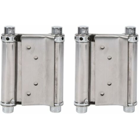 Charnières à ressort à double action en acier inoxydable, 2 pièces, charnières de porte de voiture, charnières de porte battante avec capacité de charge jusqu'à 15 kg-Crezuo (1/4)