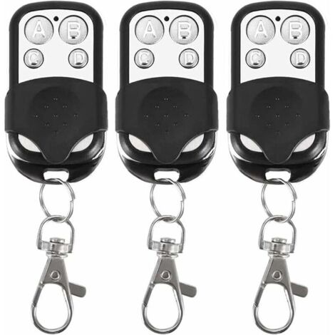 Lot de 3 télécommandes universelles pour portes automatiques, fréquence 315MHz, code fixe, 4 boutons, pour jusqu'à 4 portes.-Crezuo (1/4)