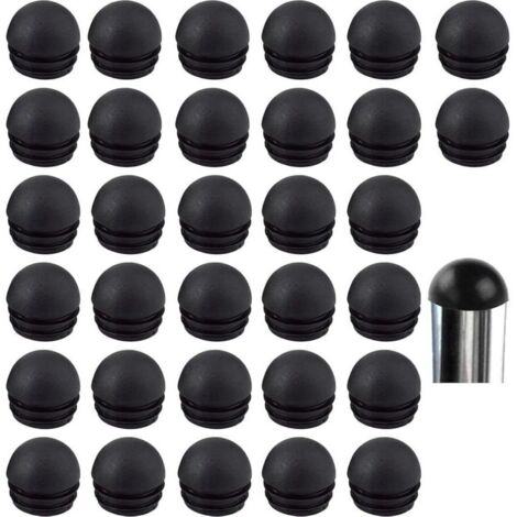 Embouts de tube de chaise ronds noirs, embouts de pieds de chaise, embouts de pieds de chaise en caoutchouc, protecteurs de pieds de chaise (32 pièces, 19 mm)-Crezuo (1/4)