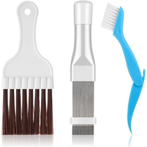 Kit de nettoyage pour ailettes de climatiseur 3 pièces, brosse pour serpentin de condenseur, outil de nettoyage pour réparation de refroidisseur d'évaporateur-Crezuo (1/4)