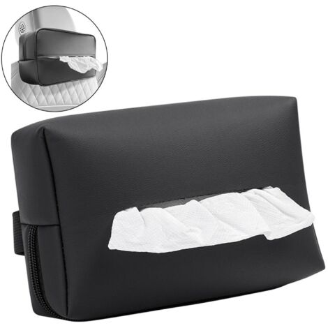 Housse universelle pour boîte à mouchoirs de voiture, en simili cuir, pour garder l'intérieur de votre véhicule propre. Porte-mouchoirs en simili cuir spécialement conçu pour les sièges arrière, pouva (1/4)