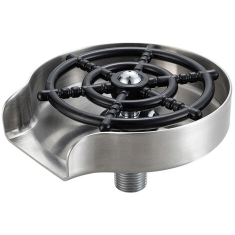 Lave-verres en acier inoxydable, accessoire d'évier de cuisine, lave-verres automatique à pression pour la maison, accessoires de cuisine, argent mat. (1/5)