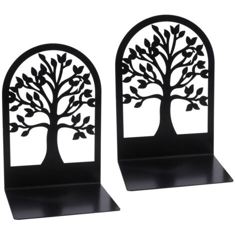 2 Pièces Serre-Livres, Serre-Livres Pour Contenir Des Livres, Serre-Livres Décoratifs, Porte-Livres Pour La Maison, L'École Ou Le Bureau, Serre-Livres En Métal Lourd. Serre-Livres Pour Étagères Noir (1/6)