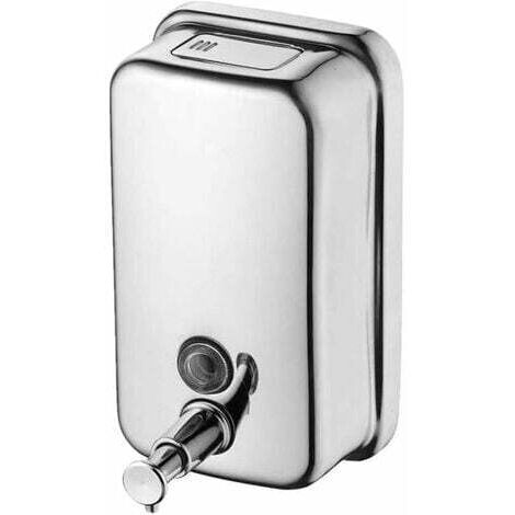 Aiperq Distributeur de savon, distributeur de savon mural manuel en acier inoxydable, distributeur de savon commercial pour salle de bain cuisine marché hôtel restaurant (500 ml) (1/4)