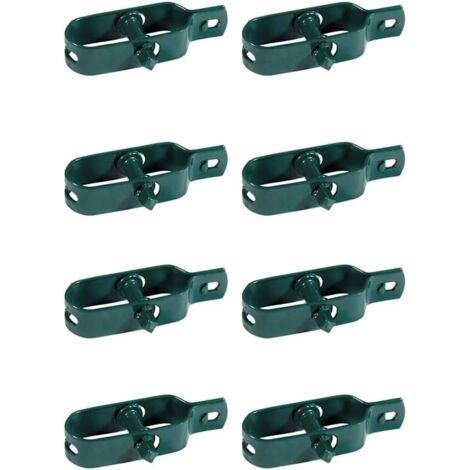 Vert Kit de 8 tendeurs de fil plastifié pour clôture, maille, séchoir à linge, en métal pour jardin, pour poteaux, lot de 8 pièces (1/4)