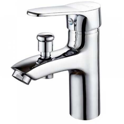 Aiperq – Mitigeur de baignoire monotrou à double usage – Alliage métallique avec limiteur de température – Clapet anti-retour intégré – Pour salle de bain