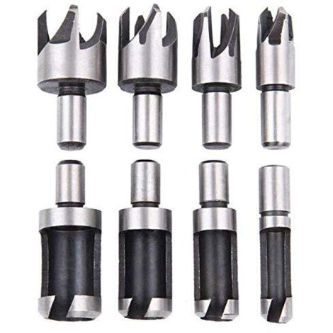 Tourillon à Bois 8 PCS Forets à Bois en Acier Haute Vitesse Routeur à Bois Outil de Coupe de Prise de Bois Embouts de Bouchon de Routeur en Liège Forets 6mm / 10mm / 13mm / 16mm Petit Foret à Bois Fra (1/4)