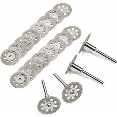 Aiperq Disque Diamant de Coupe, 20Pcs 22mm Diamant Mini Disques à Tronçonner avec 4 Pièces Mandrins Tiges pour Disques Rotatifs pour Dremel outils rotatifs verre gemmes Disques de coupe Guazhuni (1/4)