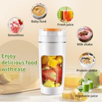 Gobelet mélangeur portable - Grande capacité de 600 ml, format voyage, idéal pour préparer des smoothies et des crèmes. Lames multiples haute vitesse Format individuel, étanche et écologique.