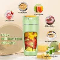 Gobelet mélangeur portable - Grande capacité de 600 ml, format voyage, idéal pour préparer des smoothies et des crèmes. Lames multiples haute vitesse Format individuel, étanche - Blanc