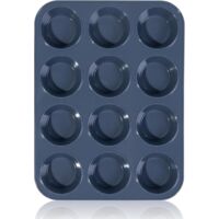 Moule à muffins Super Kitchen grand format, moule à muffins en silicone à 12 cavités, moule à muffins ou à cupcakes antiadhésif, moule à muffins ou à cupcakes, ustensiles de cuisine 33 x 25 x 3 cm (gr