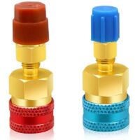 Adaptateurs R1234yf vers R134a, kit de coupleurs Rapides Kit de Recharge de réfrigérant R1234yf, adaptateurs côté Haut/Bas R134a vers R1234yf pour Recharge d'évacuation du système de réfrigérant-Crezu