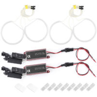 Kit de 4 feux de phares LED CCFL Angel Eyes pour voiture, compatible avec BMW E36, E38, E39 et E46.-Crezuo