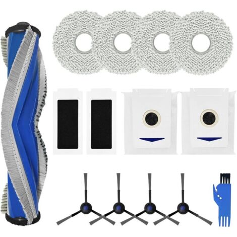 Juego de 14 accesorios de repuesto para Ecovacs X5 PRO: 1 cepillo principal, 2 bolsas para polvo, 2 filtros HEPA, 4 almohadillas para bobina, 4 cepillos laterales, 1 cepillo (1/5)