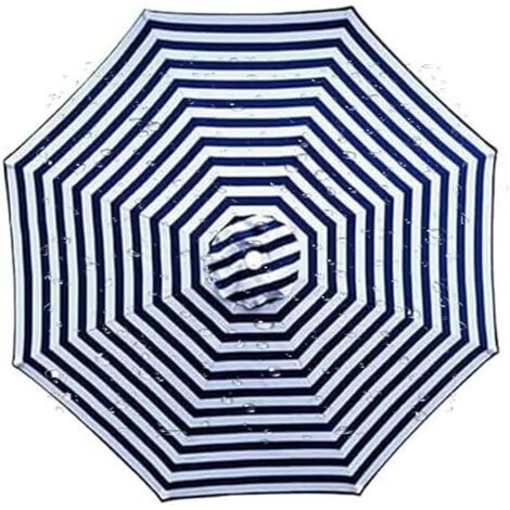 Tela para sombrilla de 6,5 pies, 8 pies, 9 pies y 10 pies, cubierta de repuesto para toldo, impermeable para patio, 8 varillas, cubierta para sombrilla (beige, 270 cm/9 pies, 6 varillas) (beige, 270 c