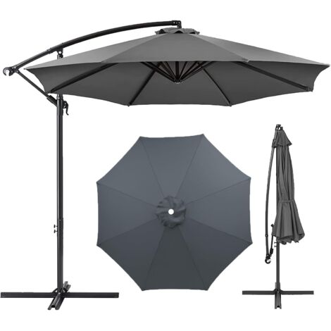 Toldo de repuesto para sombrilla, cubierta de jardín de 7 pies/9 pies/10 pies, toldo lavable para patio (rojo, 9 pies 8 varillas) (gris, 7 pies 6 varillas) (1/5)