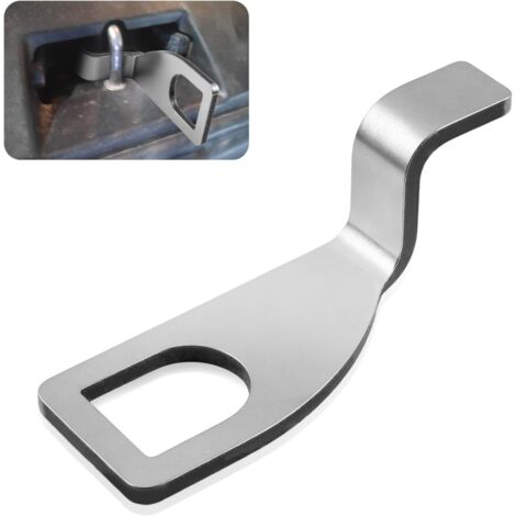 Soporte de cierre para portón trasero de automóvil, pestillo de acero inoxidable para portón trasero que permite la circulación de aire del vehículo, soporte de cierre universal resistente para cubier (1/5)