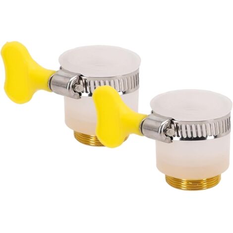 Juego de 2 adaptadores de manguera de 22 mm, conector metálico para grifo de cocina y grifo mezclador, accesorio de tubo para mejorar el flujo de agua. (1/5)