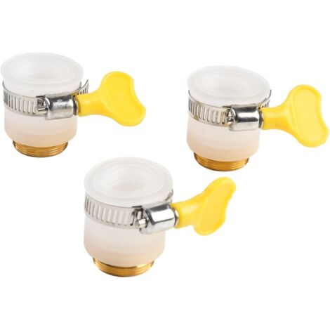 Juego de 3 adaptadores de manguera de 22 mm, conector metálico para grifo de cocina y grifo mezclador, accesorio de tubo para mejorar el flujo de agua. (1/5)
