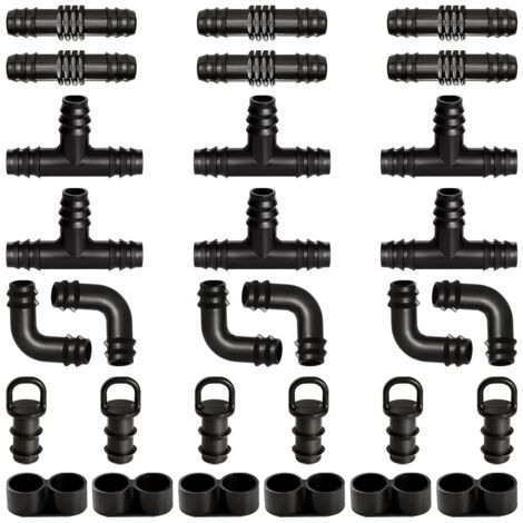 30 piezas de accesorios de riego para tuberías de 16 mm, conectores de manguera de agua para riego, conectores de manguera con púas para sistemas de riego, conectores con púas para sistemas de riego. (1/5)