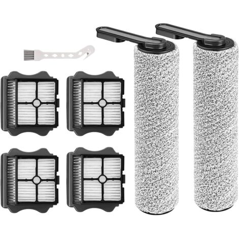 Cepillo de rodillo de repuesto y filtro HEPA para Tineco Floor One S5 / S5 Pro / S5 Pro 2 / S5 Extreme – 2 rodillos de cepillo + 4 filtros + 1 cepillo de limpieza, accesorios para aspiradoras de líqui (1/5)