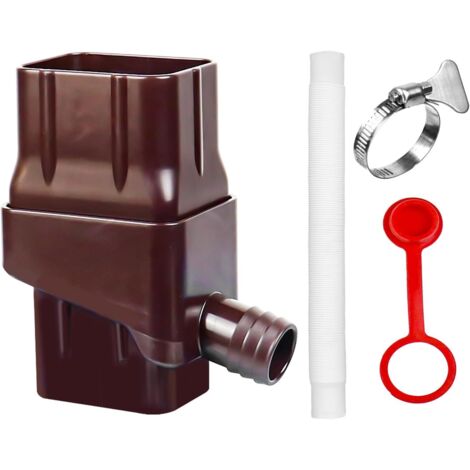 Sistema de recogida de agua de lluvia con manguera compatible con tubería de canalón estándar de 5,1 x 7,6 cm, kit de conversión para barril de lluvia, accesorio desviador de agua (marrón).