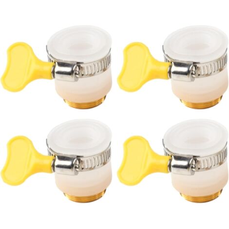 Juego de 4 adaptadores de manguera de 22 mm, conector metálico para grifo de cocina y grifo mezclador, accesorio de tubo para mejorar el flujo de agua. (1/5)