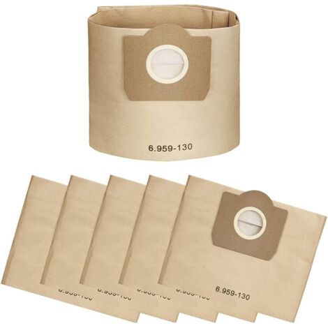 Bolsas para aspiradora de 6 piezas 6.959-130.0 Bolsa de filtro para Kärcher WD3, MV3 (1/5)