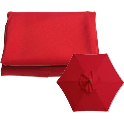 Tela, 2,7 m/8 varillas, 300 cm/8 varillas, cubierta de repuesto para sombrilla de patio (color rojo, tamaño: 300 cm/9,8 pies (6 varillas)) (1/5)