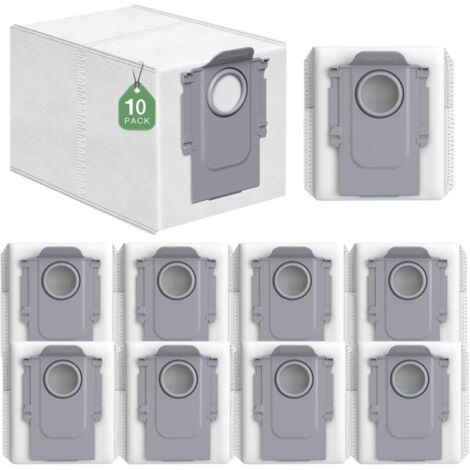Paquete de 10 bolsas para aspiradora Q Revo compatibles con la aspiradora robot Roborock Q Revo/Q Revo S/Q Revo Pro/Q Revo Master, bolsas de filtro premium de 4 capas con 2,7 L de capacidad. (1/5)