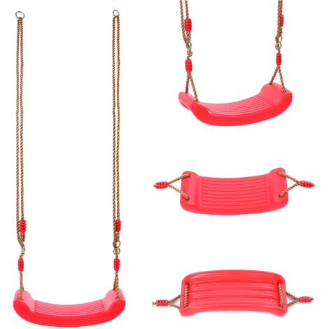 Columpio infantil de Garden Games con asa de seguridad y cuerdas ajustables resistentes a la intemperie (rojo) (1/2)