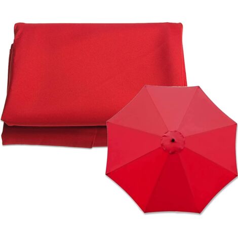 Tela, 2,7 m/8 varillas, 300 cm/8 varillas, cubierta de repuesto para sombrilla de patio (color rojo, tamaño: 300 cm/9,8 pies (6 varillas)) (1/5)