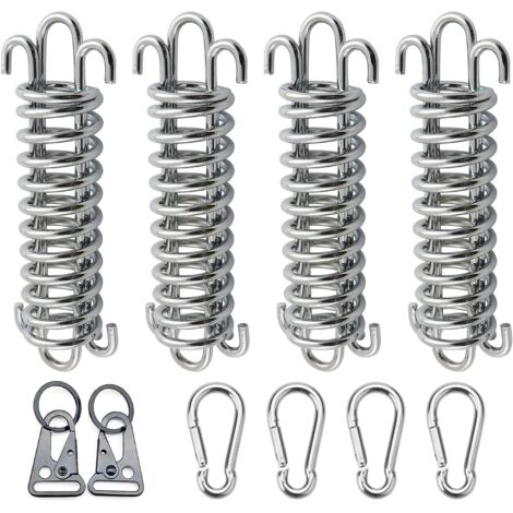 Muelles de acero para toldos, hebillas de muelle para tiendas de campaña, muelles de tensión de 4 piezas para tiendas de campaña, velas de sombra, toldos para acampada al aire libre, senderismo, viaje