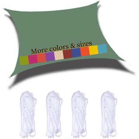 Toldo rectangular de 6x6 m, impermeable, de tela PES, con protección UV del 98%, ideal para jardín, terraza, balcón, piscina, fiestas y exteriores. Color verde oscuro. (1/5)